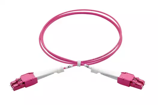 Патч-корд оптический Eurolan, LC, OM4, двойной, 5м, пурпурный (41B-40-LC-LC-05)