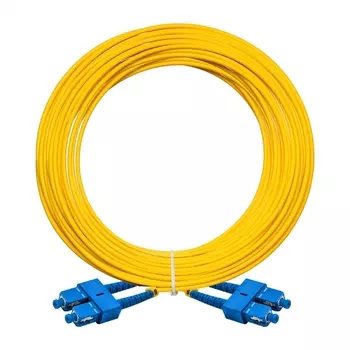 Патч-корд оптический ExeGate FC-D-9-SC-SC-20M-LSZH, SC/UPC-SC/UPC, одномодовый, 9/125, OS2, двойной, 20 м, LSZH, желтый (EX297935RUS)