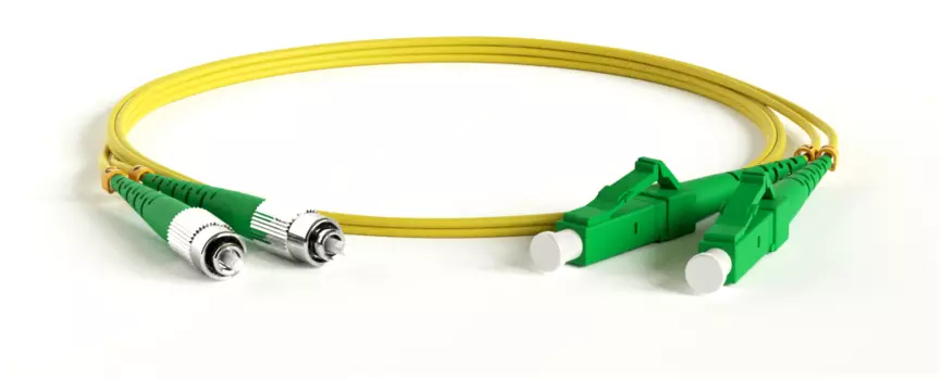 Патч-корд оптический Hyperline, FC/APC-LC/APC, одномодовый, 9/125, OS2, двойной, 2м, желтый (FC-D2-9-FC/AR-LC/AR-H-2M-LSZH-YL)