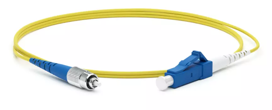 Патч-корд оптический Hyperline, FC/UPC-LC/UPC, одномодовый, 9/125, OS2, одинарный, 1м, желтый (FC-S2-9-FC/UR-LC/UR-H-1M-LSZH-YL)