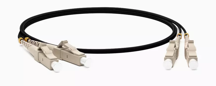 Патч-корд оптический Hyperline, LC/PC-LC/PC, многомодовый, 50/125, OM4, двойной, 2 м, LSZH, черный (FC-D2-504-LC/PR-LC/PR-H-2M-LSZH-BK)