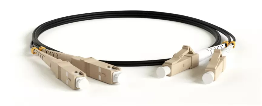 Патч-корд оптический Hyperline, LC/PC-SC/PC, многомодовый, 50/125, OM2, двойной, 3м, черный (FC-D2-50-LC/PR-SC/PR-H-3M-LSZH-BK)