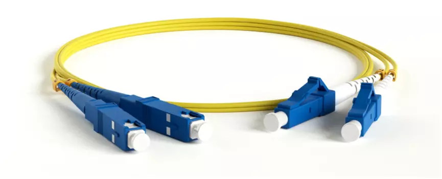 Патч-корд оптический Hyperline, LC/UPC-SC/UPC, одномодовый, 9/125, OS2, двойной, 10м, желтый (FC-D2-9-LC/UR-SC/UR-H-10M-LSZH-YL)