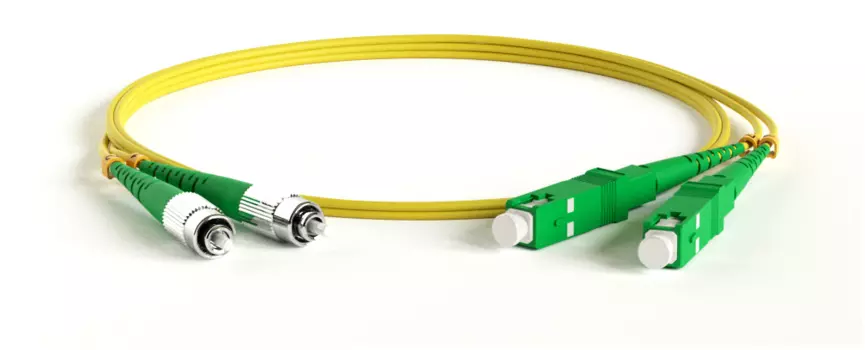 Патч-корд оптический Hyperline, SC/APC-FC/APC, одномодовый, 9/125, OS2, двойной, 1м, желтый (FC-D2-9-FC/AR-SC/AR-H-1M-LSZH-YL)