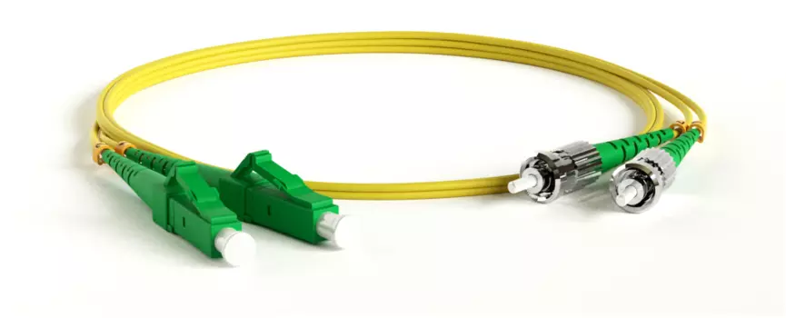 Патч-корд оптический Hyperline, ST/APC-LC/APC, одномодовый, 9/125, OS2, двойной, 2м, желтый (FC-D2-9-LC/AR-ST/AR-H-2M-LSZH-YL)