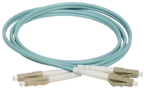 Патч-корд оптический ITK, LC/UPC-LC/UPC, многомодовый, 50/125, OM3, двойной, 3м, бирюзовый (FPC5003-LCU-LCU-C2L-3M)