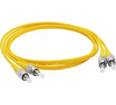 Патч-корд оптический LANMASTER, FC/UPC-FC/UPC, 9/125, OS2, двойной, 2 м, LSZH, желтый (LAN-2FC-2FC/SU-2.0)
