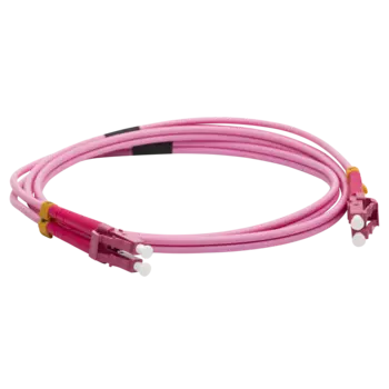 Патч-корд оптический LANMASTER, LC/PC-LC/PC, многомодовый, 50/125, OM4, двойной, 1.5м, пурпурный (LAN-2LC-2LC OM4-1.5)