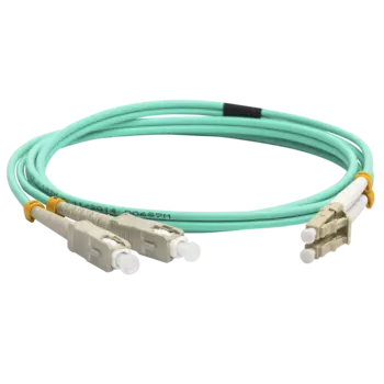 Патч-корд оптический LANMASTER, LC/PC-SC/PC, многомодовый, 50/125, OM3, двойной, 3 м, LSZH, бирюзовый (LAN-2LC-2SC/OM3-5.0)