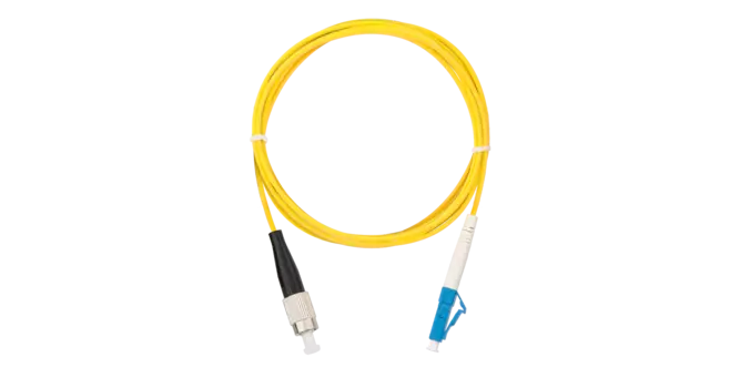 Патч-корд оптический NIKOMAX, FC/UPC-LC/UPC, одномодовый, 9/125, OS2, одинарный, 1м, желтый (NMF-PC1S2C2-FCU-LCU-001)