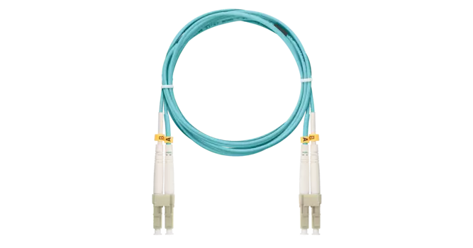 Патч-корд оптический NIKOMAX, LC/UPC-LC/UPC, многомодовый, 50/125, OM3, двойной, 2м, голубой (NMF-PC2M3C2-LCU-LCU-002)