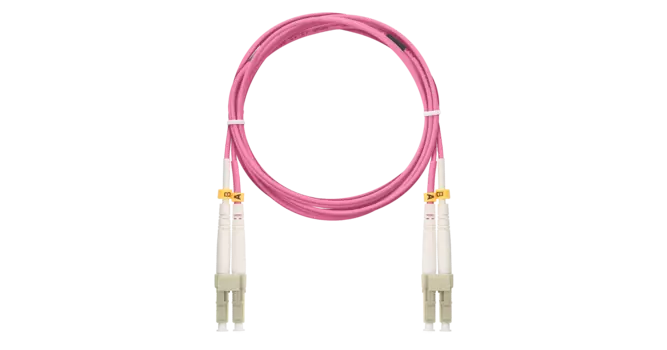 Патч-корд оптический NIKOMAX, LC/UPC-LC/UPC, многомодовый, 50/125, OM4, двойной, 5 м, LSZH, пурпурный (NMF-PC2M4C2-LCU-LCU-005)