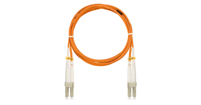 Патч-корд оптический NIKOMAX, LC/UPC-LC/UPC, многомодовый, 50/125, OM2, двойной, 1м, оранжевый (NMF-PC2M2C2-LCU-LCU-001)