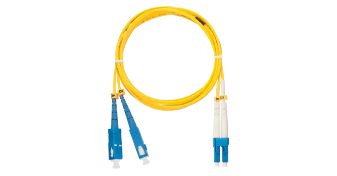 Патч-корд оптический NIKOMAX, SC/UPC-LC/UPC, одномодовый, 9/125, OS2, двойной, 1м, желтый (NMF-PC2S2C2-SCU-LCU-001)
