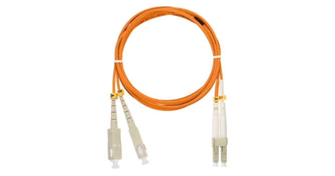 Патч-корд оптический NIKOMAX, SC/UPC-LC/UPC, многомодовый, 50/125, OM2, двойной, 5м, оранжевый (NMF-PC2M2C2-SCU-LCU-005)