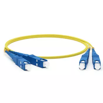 Патч-корд оптический Rexant 50-2011, SC/UPC-SC/UPC, одномодовый, 9/125, OS2, двойной, 1 м, LSZH, желтый (50-2011)