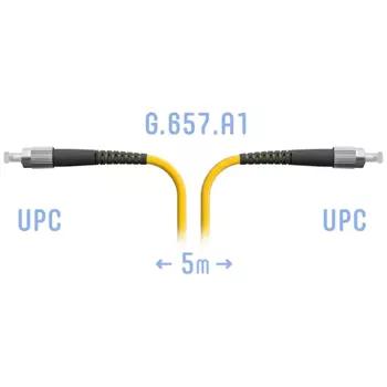 Патч-корд оптический SNR, FC/UPC-FC/UPC, одномодовый, G.657.A1, одинарный, 5м, желтый (SNR-PC-FC/UPC-A-5m)