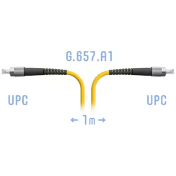 Патч-корд оптический SNR, FC/UPC, одномодовый, 0.9, G.657.A1, одинарный, 1м, желтый (SNR-PC-FC/UPC-A-1m)