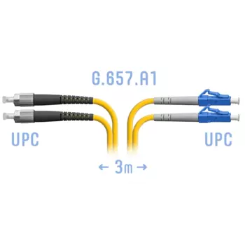 Патч-корд оптический SNR, LC/UPC-FC/UPC, одномодовый, 9/125, G.657.A1, двойной, 3м, желтый ([SNR-PC-LC/UPC-FC/UPC-DPX-A-3m)