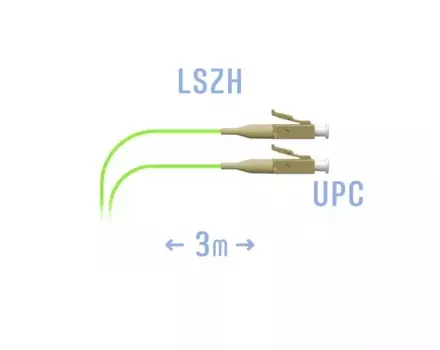 Патч-корд оптический SNR, LC/UPC-LC/UPC, 0.9, OM5, одинарный, 3 м, LSZH, зеленый (SNR-PC-LC/UPC-MM5-3m (0,9))