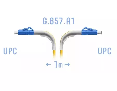 Патч-корд оптический SNR, LC/UPC-LC/UPC, одномодовый, 3мм, G.657.A1, 1м, желтый (SNR-PC-LC/UPC-A-1m (angle))