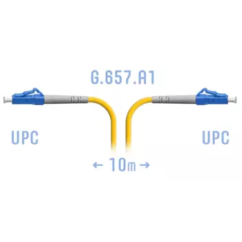 Патч-корд оптический SNR, LC/UPC-LC/UPC, одномодовый, G.657.A1, одинарный, 10м, желтый (SNR-PC-LC/UPC-A-10m)
