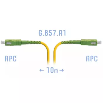 Патч-корд оптический SNR, SC/APC-SC/APC, одномодовый, G.657.A1, одинарный, 10 м, LSZH, желтый (SNR-PC-SC/APC-A 10m)