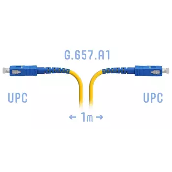Патч-корд оптический SNR, SC/UPC-SC/UPC, одномодовый, 9/125, G.657.A1, одинарный, 1 м, LSZH, желтый (SNR-PC-SC/UPC-A-1m (2,0))