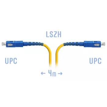 Патч-корд оптический SNR, SC/UPC-SC/UPC, одномодовый, G.652.D, одинарный, 4м, желтый (SNR-PC-SC/UPC-4m)