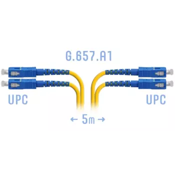 Патч-корд оптический SNR, SC/UPC-SC/UPC, одномодовый, G.657.A1, двойной, 5м, желтый (SNR-PC-SC/UPC-DPX-A-5m)