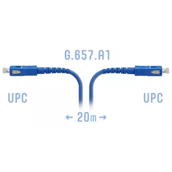 Патч-корд оптический SNR, SC/UPC-SC/UPC, одномодовый, G.657.A1, одинарный, 20м, синий (SNR-PC-SC/UPC-ARM-20m)