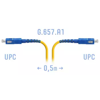 Патч-корд оптический SNR, SC/UPC-SC/UPC, одномодовый, G.657.A1, одинарный, 50см, желтый (SNR-PC-SC/UPC-A-0.5m)
