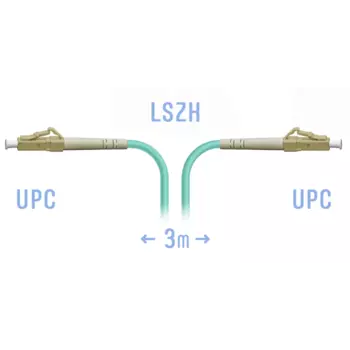 Патч-корд оптический SNR SNR-PC-LC/UPC-MM-3m, LC/UPC-LC/UPC, многомодовый, 50/125, OM3, одинарный, 3 м, LSZH, бирюзовый (SNR-PC-LC/UPC-MM-3m)