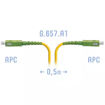 Патч-корд оптический SNR SNR-PC-SC/APC-A-0.5m, SC/APC-SC/APC, одномодовый, 3мм, G.657.A1, 50см, желтый (SNR-PC-SC/APC-A-0.5m)