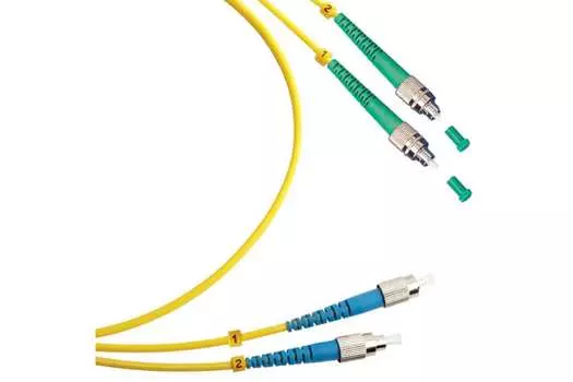 Патч-корд оптический TopLan, FC/APC-FC/UPC, одномодовый, 9/125, OS2, двойной, 100м, желтый (DPC-TOP-652-FC/A-FC/U-100)