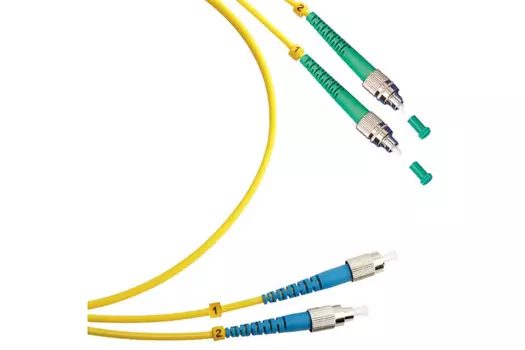 Патч-корд оптический TopLan, FC/APC-FC/UPC, одномодовый, 9/125, OS2, двойной, 15м, желтый (DPC-TOP-652-FC/A-FC/U-15)