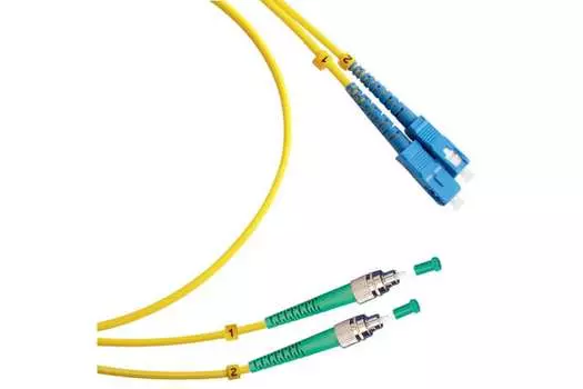 Патч-корд оптический TopLan, FC/APC-SC/UPC, одномодовый, 9/125, OS2, двойной, 10м, желтый (DPC-TOP-657A1-FC/A-SC/U-10)