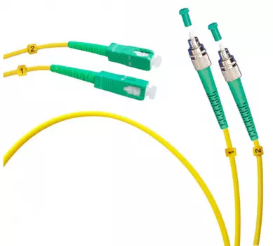 Патч-корд оптический TopLan, FC/APC-SC/APC, одномодовый, 9/125, OS2, двойной, 50м, желтый (DPC-TOP-652-FC/A-SC/A-50)