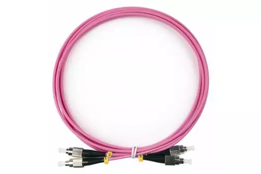 Патч-корд оптический TopLan, FC/PC-FC/PC, многомодовый, 50/125, OM4, двойной, 5м, розовый (DPC-TOP-OM4-FC/P-FC/P-5.0)