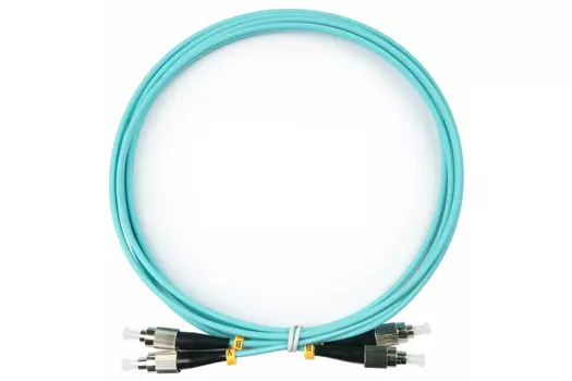 Патч-корд оптический TopLan, FC/PC-FC/PC, многомодовый, 50/125, OM3, двойной, 20м, бирюзовый (DPC-TOP-OM3-FC/P-FC/P-20)