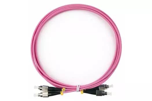 Патч-корд оптический TopLan, FC/PC-FC/PC, многомодовый, 50/125, OM4, двойной, 10м, розовый (DPC-TOP-OM4-FC/P-FC/P-10)