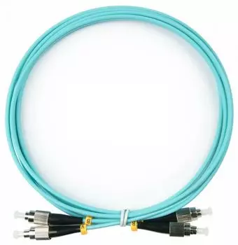Патч-корд оптический TopLan, FC/PC-FC/PC, многомодовый, 50/125, OM3, двойной, 15м, голубой (DPC-TOP-OM3-FC/P-FC/P-15)
