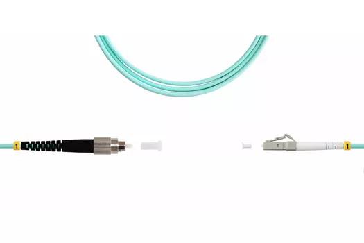 Патч-корд оптический TopLan, FC/PC-LC/PC, многомодовый, 50/125, OM3, одинарный, 3м, бирюзовый (PC-TOP-OM3-FC/P-LC/P-3.0)
