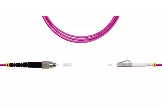 Патч-корд оптический TopLan, FC/PC-LC/PC, многомодовый, 50/125, OM4, одинарный, 20м, розовый (PC-TOP-OM4-FC/P-LC/P-20)