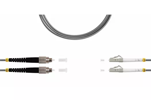 Патч-корд оптический TopLan, FC/PC-LC/PC, многомодовый, 62.5/125, OM1, двойной, 20м, серый (DPC-TOP-OM1-FC/P-LC/P-20)