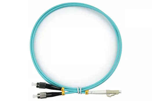 Патч-корд оптический TopLan, FC/PC-LC/PC, многомодовый, 50/125, OM3, двойной, 20м, бирюзовый (DPC-TOP-OM3-FC/P-LC/P-20)
