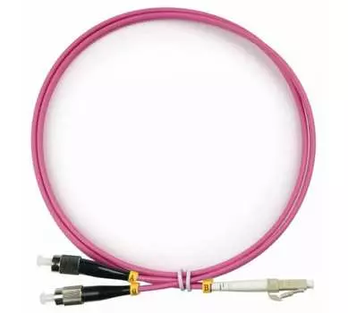 Патч-корд оптический TopLan, FC/PC-LC/PC, многомодовый, 50/125, OM4, двойной, 150м, розовый (DPC-TOP-OM4-FC/P-LC/P-150)