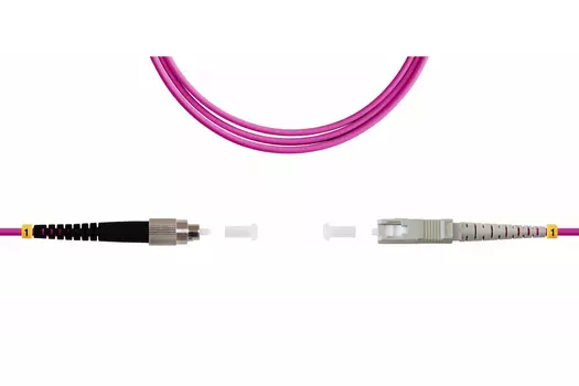 Патч-корд оптический TopLan, FC/PC-SC/PC, многомодовый, 50/125, OM4, одинарный, 2м, розовый (PC-TOP-OM4-FC/P-SC/P-2.0)