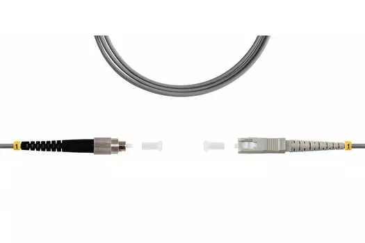 Патч-корд оптический TopLan, FC/PC-SC/PC, многомодовый, 62.5/125, OM1, одинарный, 20м, серый (PC-TOP-OM1-FC/P-SC/P-20)