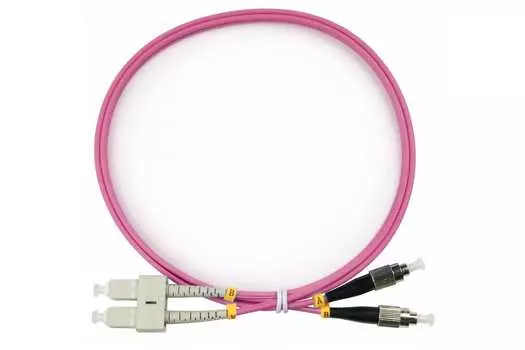 Патч-корд оптический TopLan, FC/PC-SC/PC, многомодовый, 50/125, OM4, двойной, 50м, розовый (DPC-TOP-OM4-FC/P-SC/P-50)